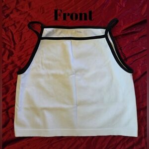 Wild Fable Square Neck Cropped Cami in black and white